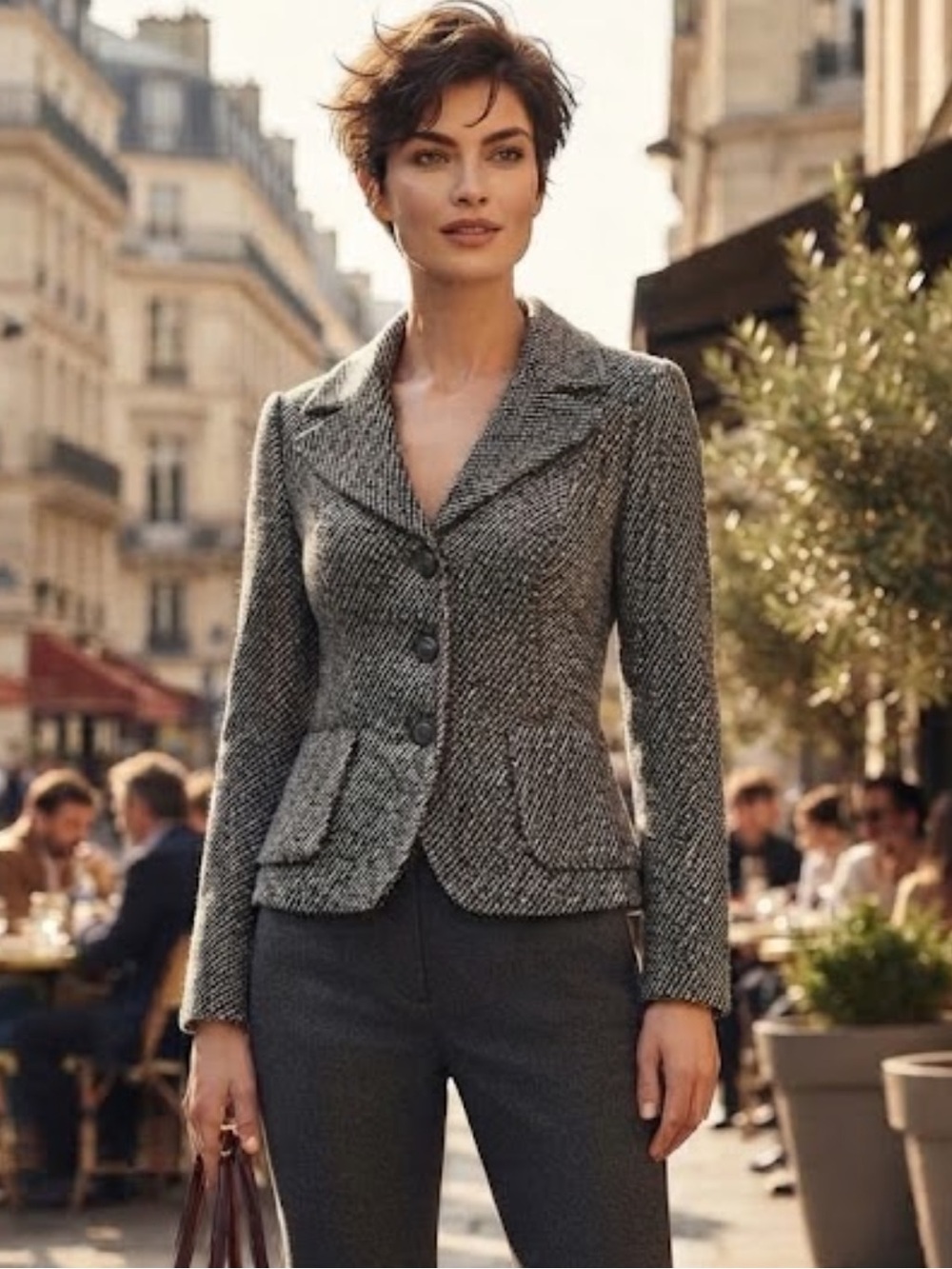 Ann Taylor Wool Blend Black n White Textured Blazer Jacket